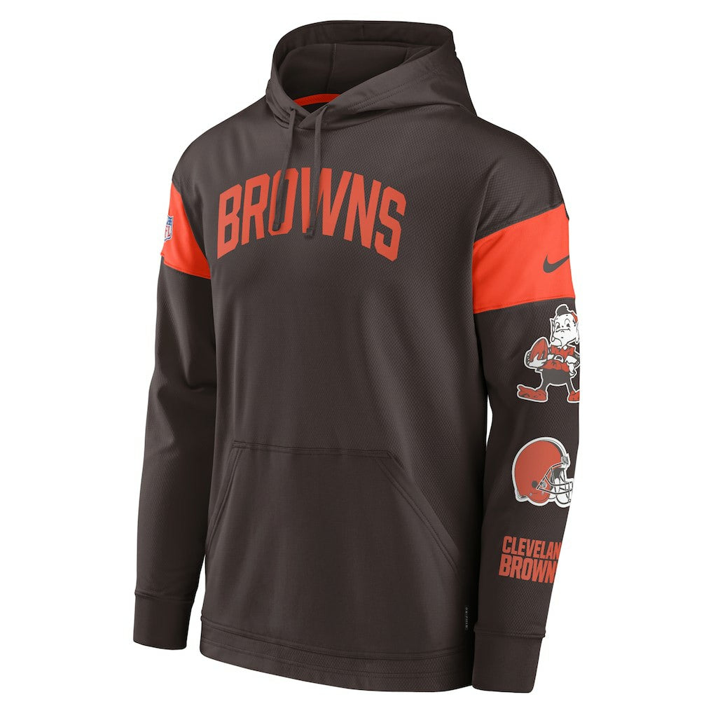NFL Cleveland Browns Brownie The Elf Sideline Athletic Arch Jersey Performance Pullover Hoodie