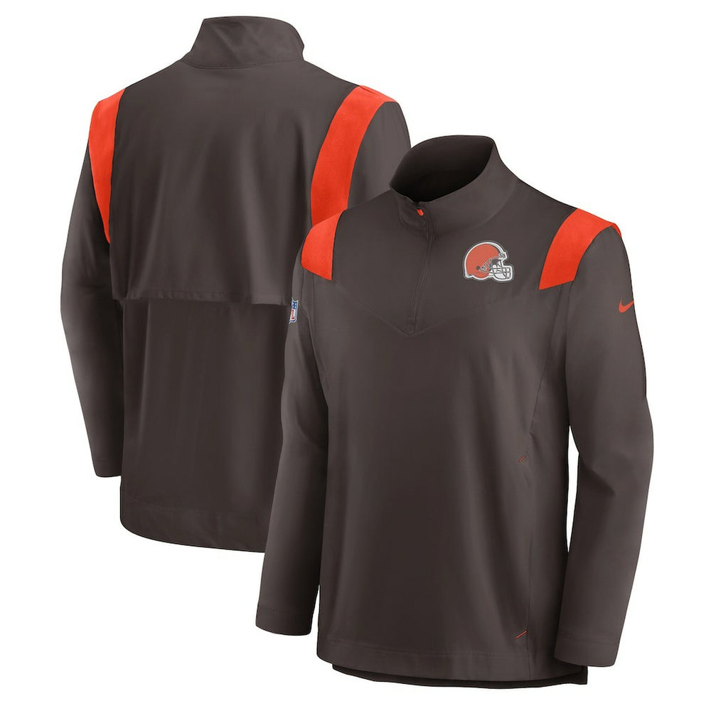 NFL Cleveland Browns Sideline Coach Chevron Lockup Quarter-Zip Long Sleeve Top