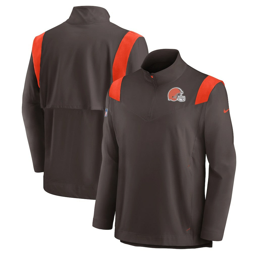 NFL Cleveland Browns Sideline Coach Chevron Lockup Quarter-Zip Long Sleeve Top
