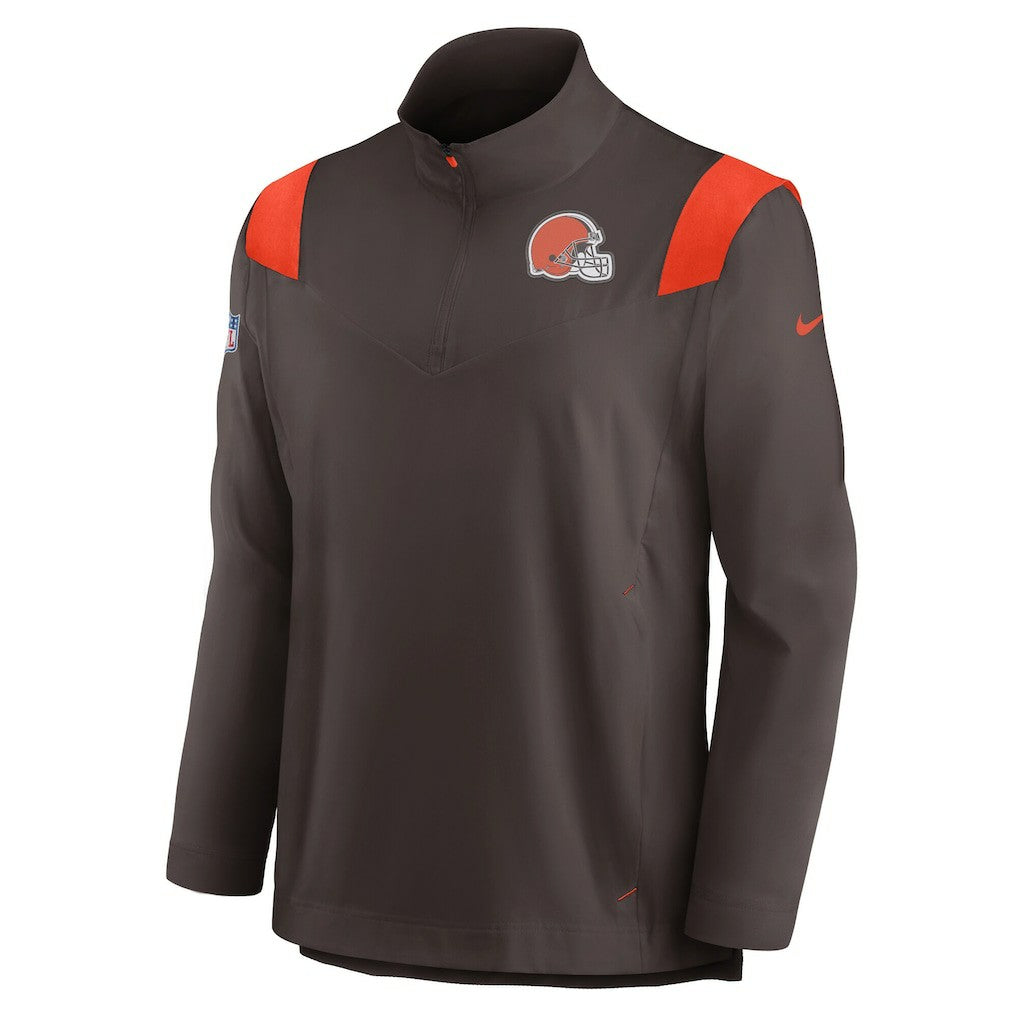NFL Cleveland Browns Sideline Coach Chevron Lockup Quarter-Zip Long Sleeve Top
