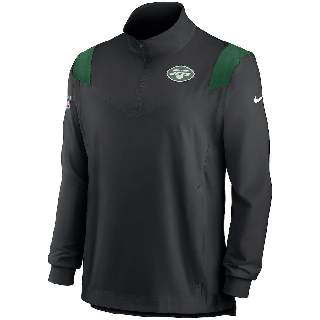 NFL New York Jets Sideline Coach Chevron Lockup Quarter-Zip Long Sleeve Top