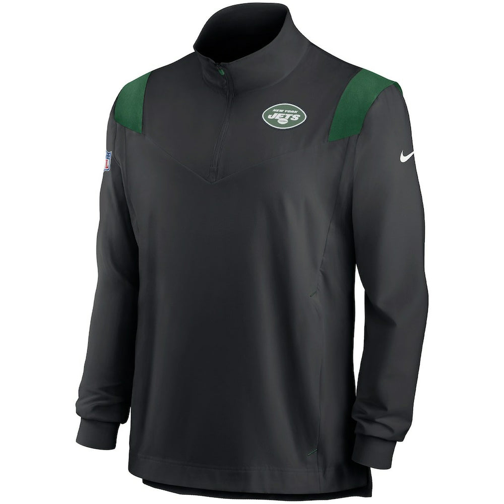 NFL New York Jets Sideline Coach Chevron Lockup Quarter-Zip Long Sleeve Top