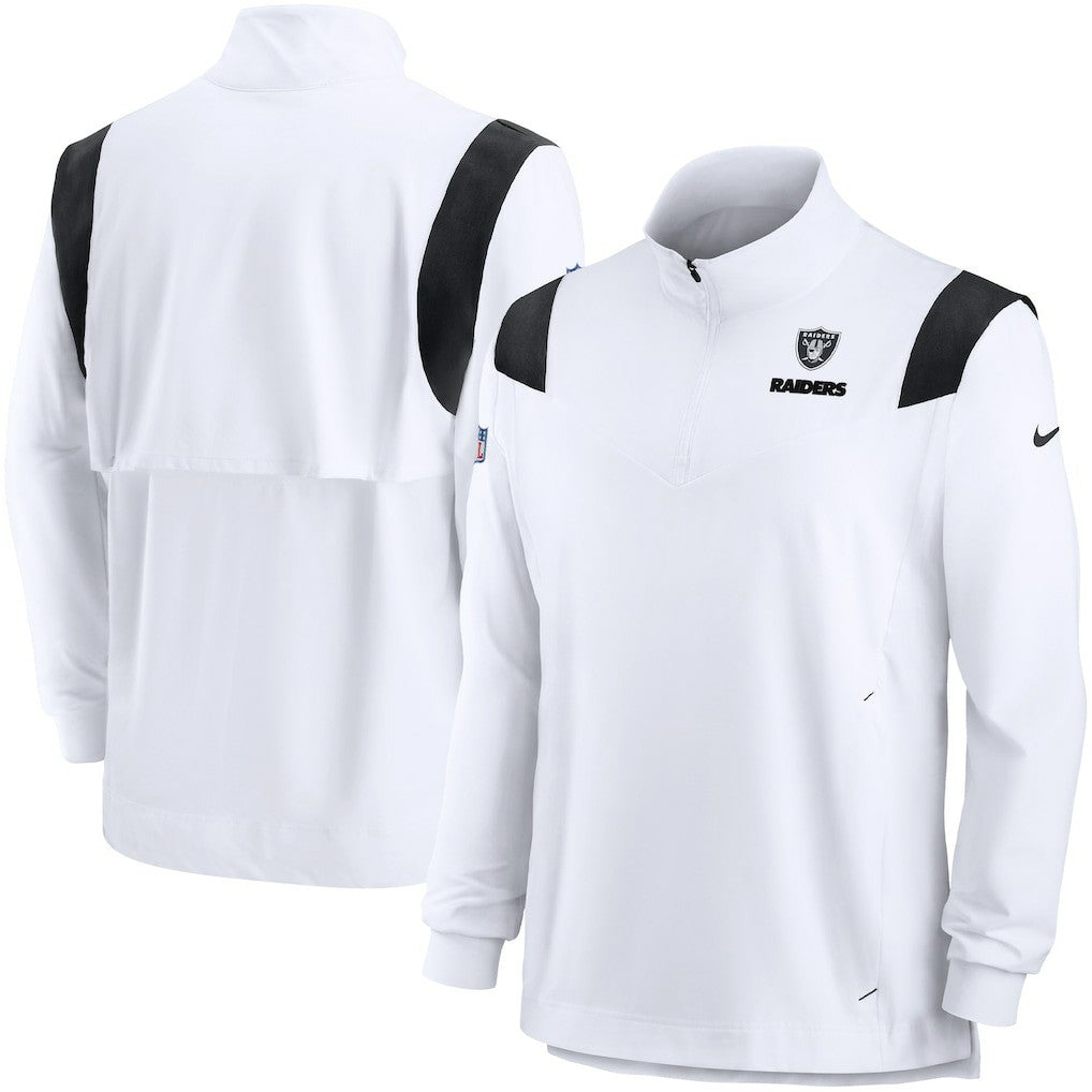 NFL Las Vegas Raiders Sideline Coach Chevron Lockup Quarter-Zip Long Sleeve Top