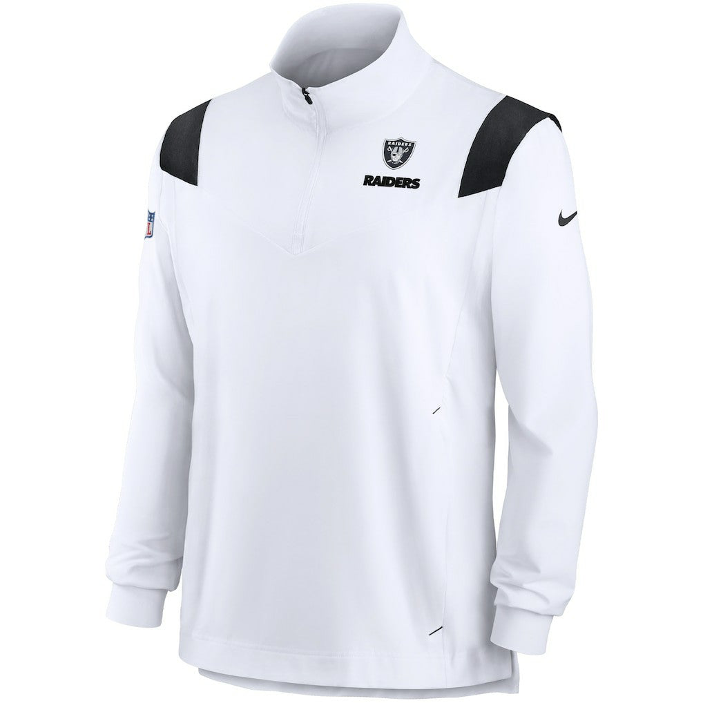 NFL Las Vegas Raiders Sideline Coach Chevron Lockup Quarter-Zip Long Sleeve Top