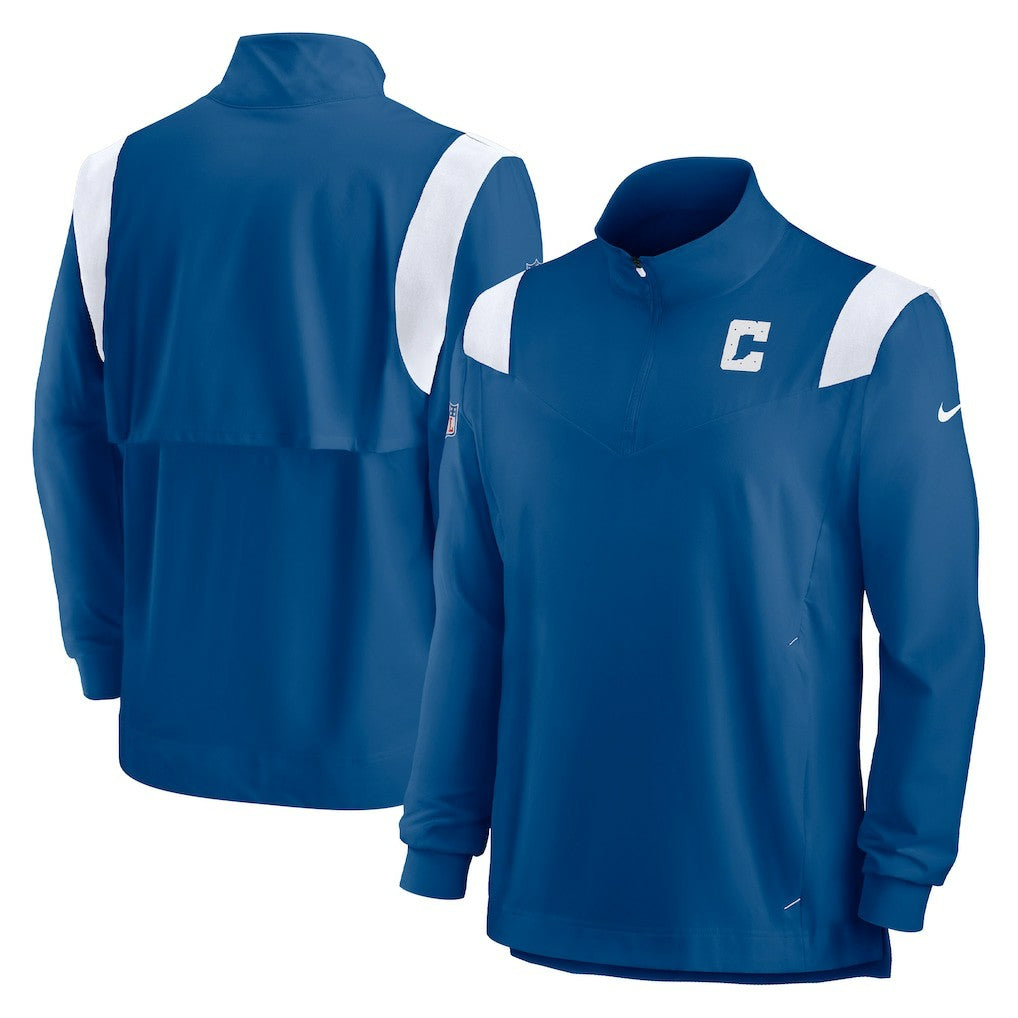 NFL Indianapolis Colts Sideline Coach Chevron Lockup Quarter-Zip Long Sleeve Top