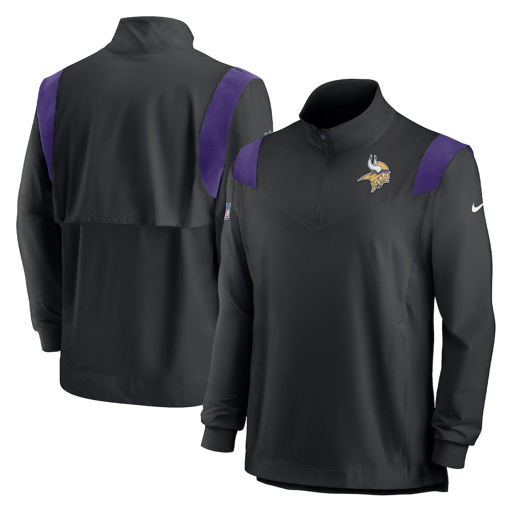 NFL Minnesota Vikings Sideline Coach Chevron Lockup Quarter-Zip Long Sleeve Top