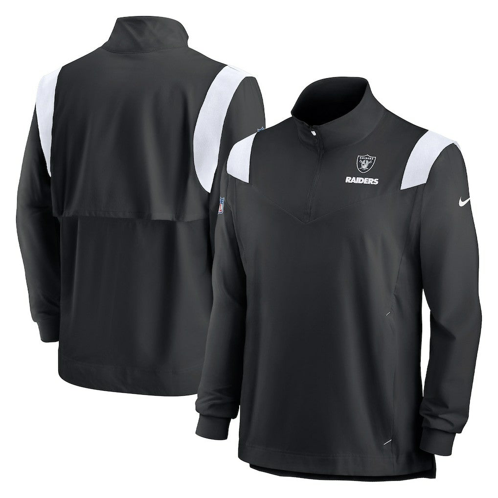 NFL Las Vegas Raiders Sideline Coach Chevron Lockup Quarter-Zip Long Sleeve Top