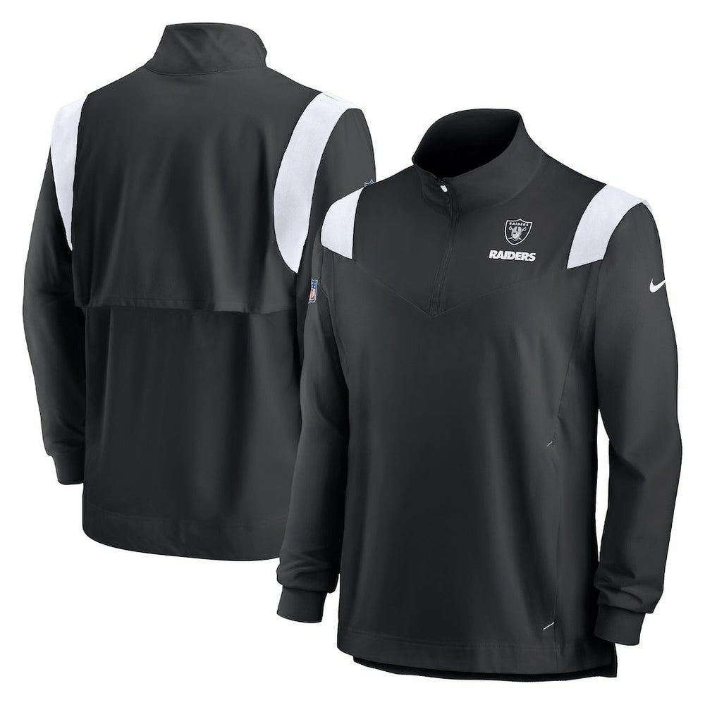 NFL Las Vegas Raiders Sideline Coach Chevron Lockup Quarter-Zip Long Sleeve Top
