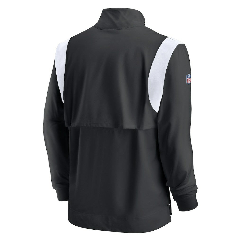 NFL Las Vegas Raiders Sideline Coach Chevron Lockup Quarter-Zip Long Sleeve Top