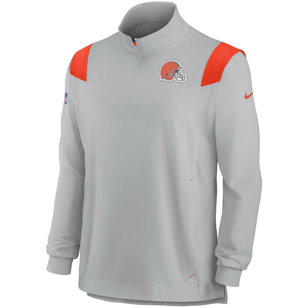 NFL Cleveland Browns Sideline Coach Chevron Lockup Quarter-Zip Long Sleeve Top