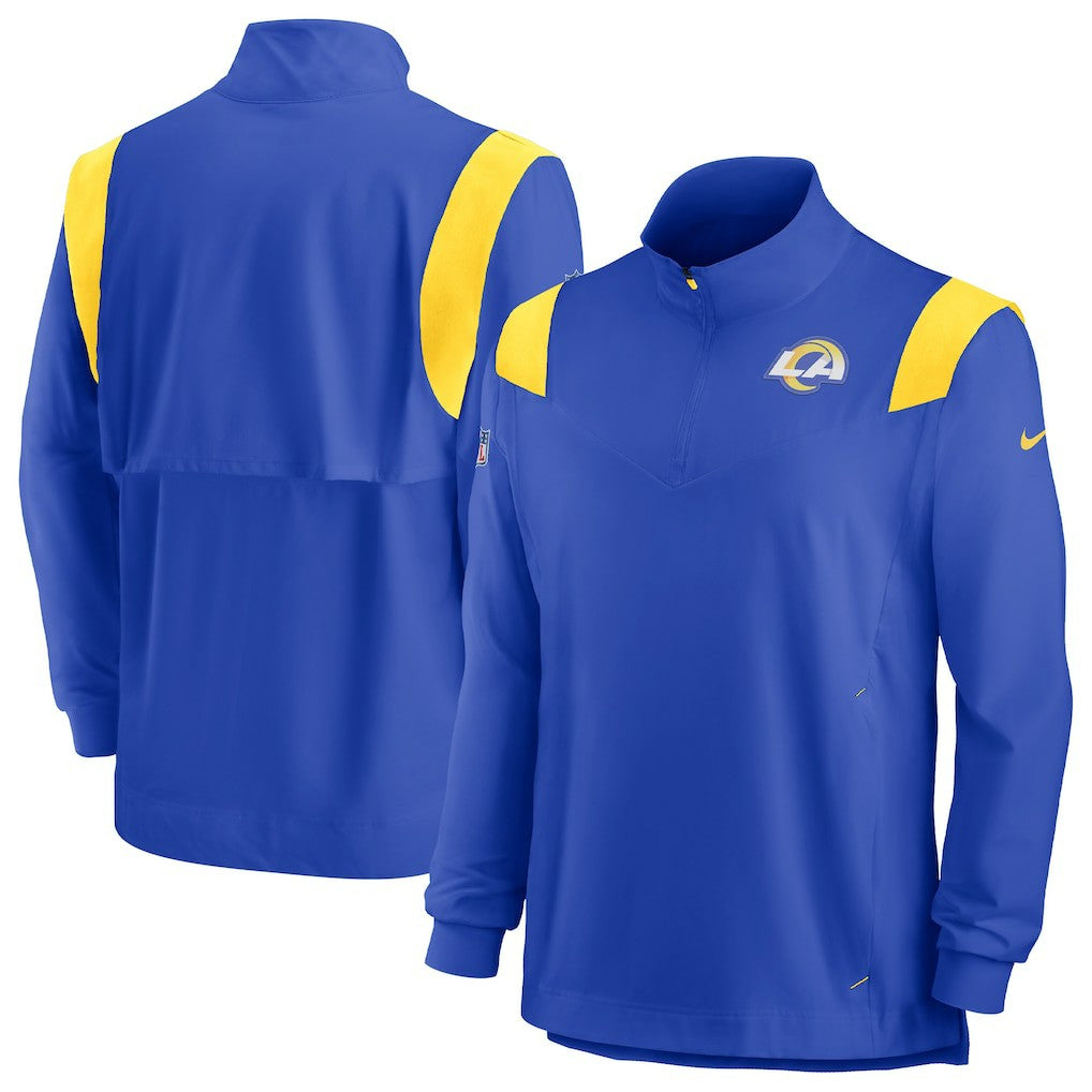 NFL Los Angeles Rams Sideline Coach Chevron Lockup Quarter-Zip Long Sleeve Top