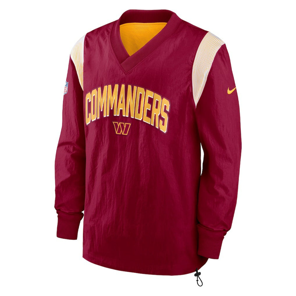 NFL Washington Commanders Sideline Athletic Stack V-Neck Pullover Windshirt Jacket