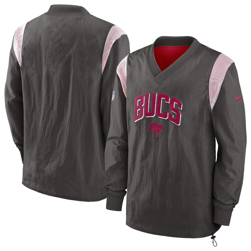 NFL Tampa Bay Buccaneers Sideline Athletic Stack V-Neck Pullover Windshirt Jacket