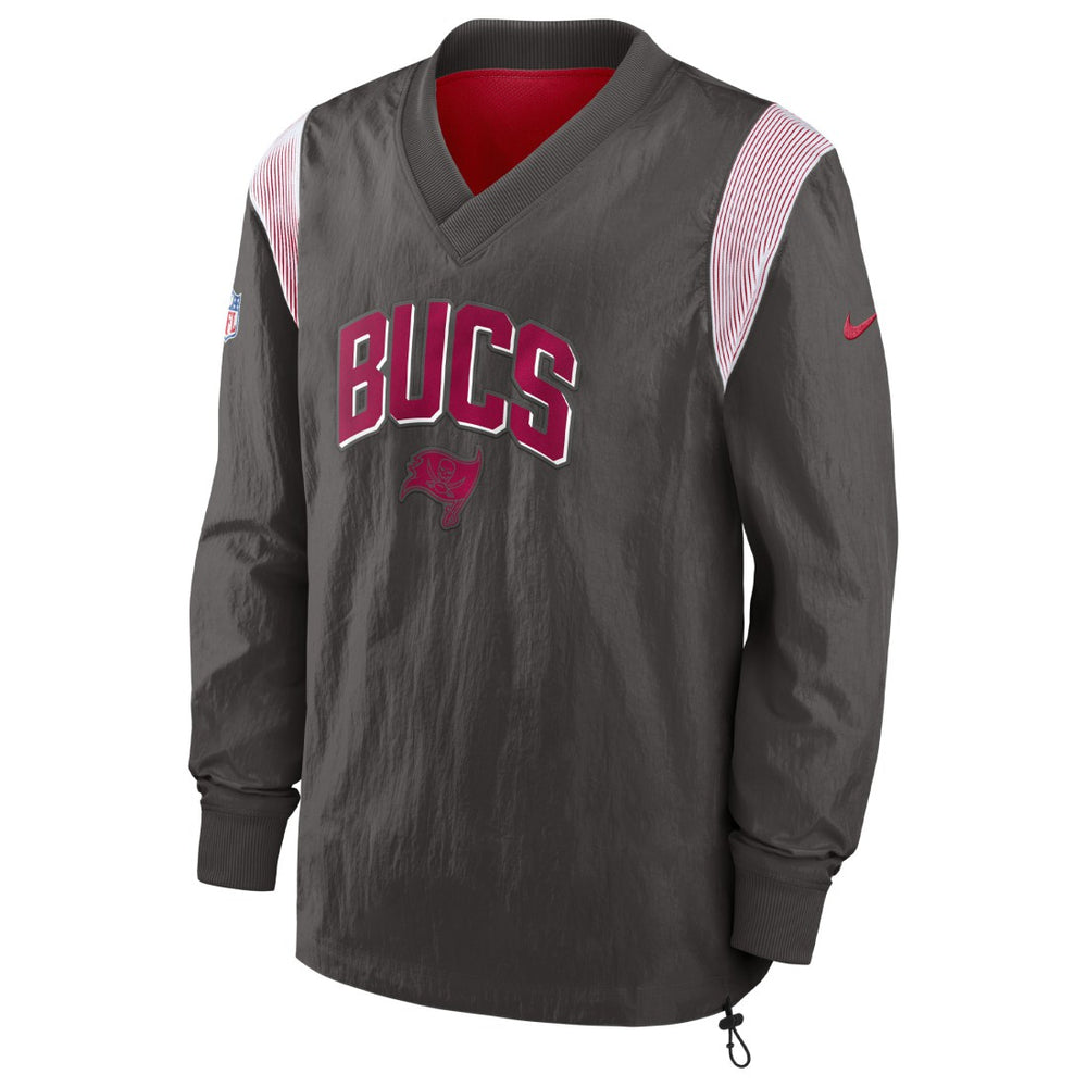 NFL Tampa Bay Buccaneers Sideline Athletic Stack V-Neck Pullover Windshirt Jacket
