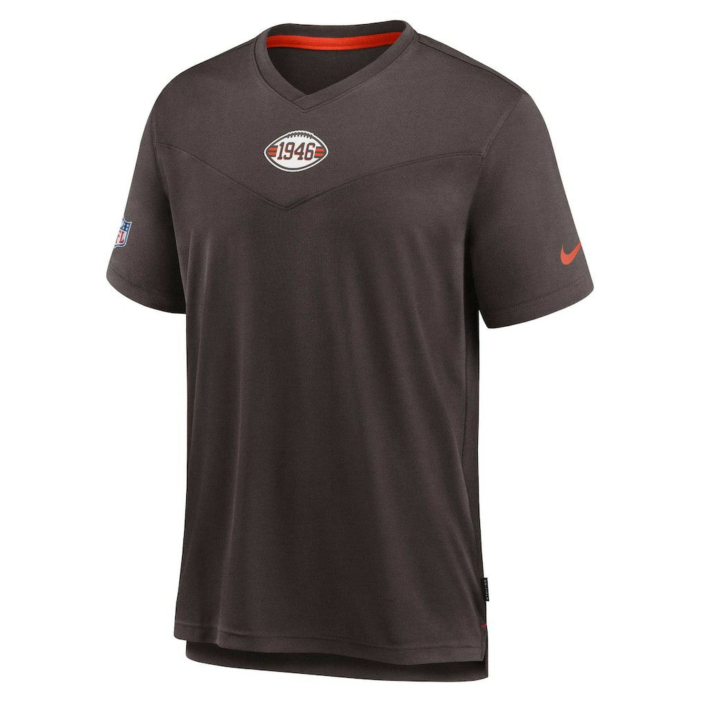 NFL Cleveland Browns Sideline Coaches Vintage Chevron Performance V-Neck T-Shirt