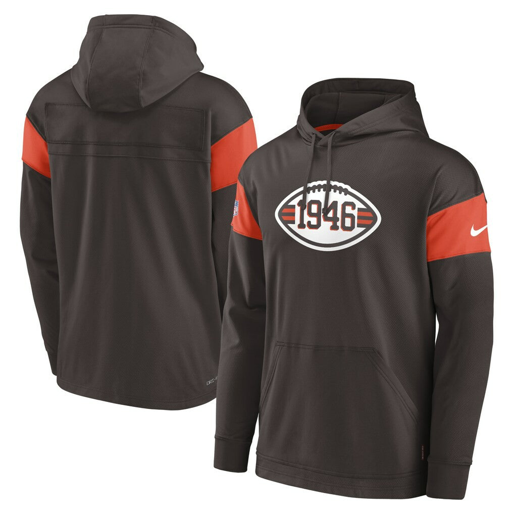 NFL Cleveland Browns Sideline Arch Jersey Performance Pullover Hoodie