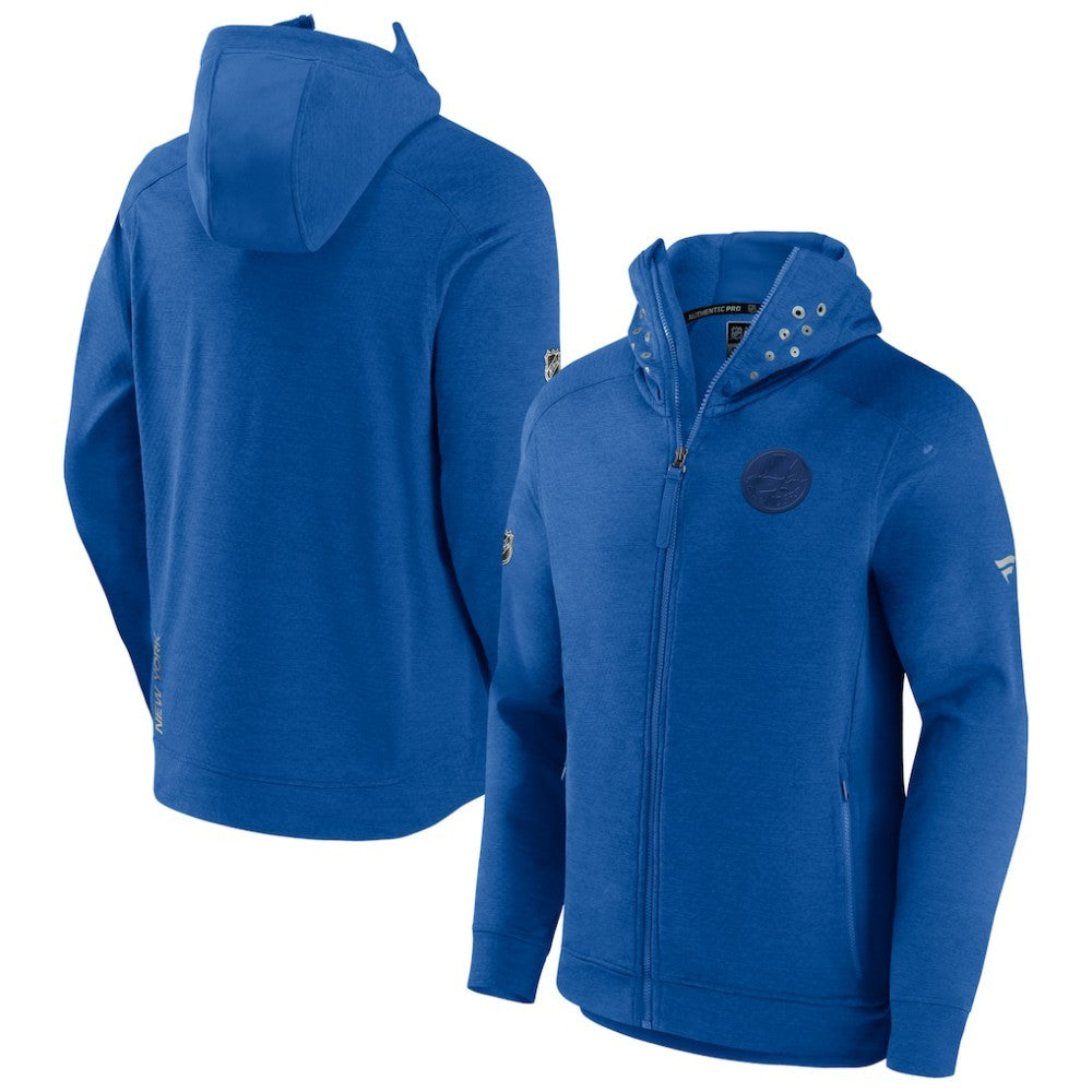 New York Islanders Fanatics Authentic Pro Road Tech Lightweight Full-Zip Hoodie Jacket