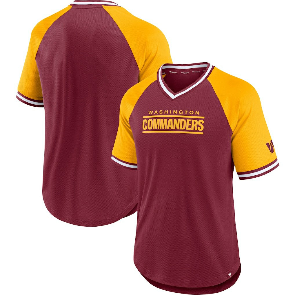 NFL Washington Commanders Second Wind Raglan V-Neck T-Shirt