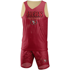 NFL San Francisco 49ers FOCO Colorblock Mesh V-Neck & Shorts Set