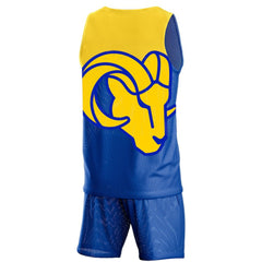NFL Los Angeles Rams FOCO Colorblock Mesh V-Neck & Shorts Set