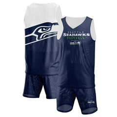 NFL Seattle Seahawks FOCO Colorblock Mesh V-Neck & Shorts Set