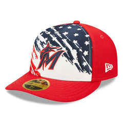 Miami Marlins 2022 4th of July Low Profile 59FIFTY Fitted Hat - Red | New Era