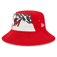 Miami Marlins 2022 4th of July Bucket Hat - Red | New Era