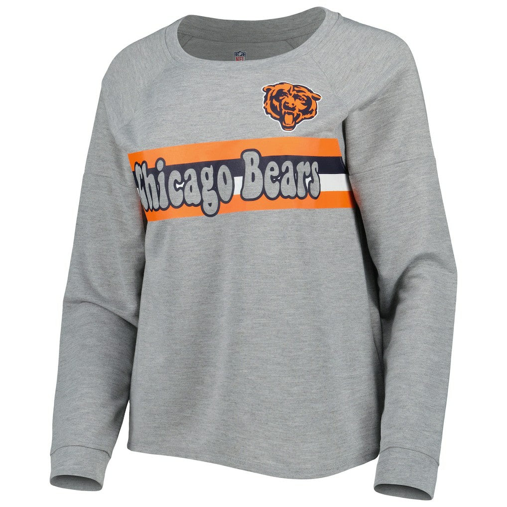NFL Chicago Bears Juniors All Striped Up Raglan Long Sleeve T-Shirt