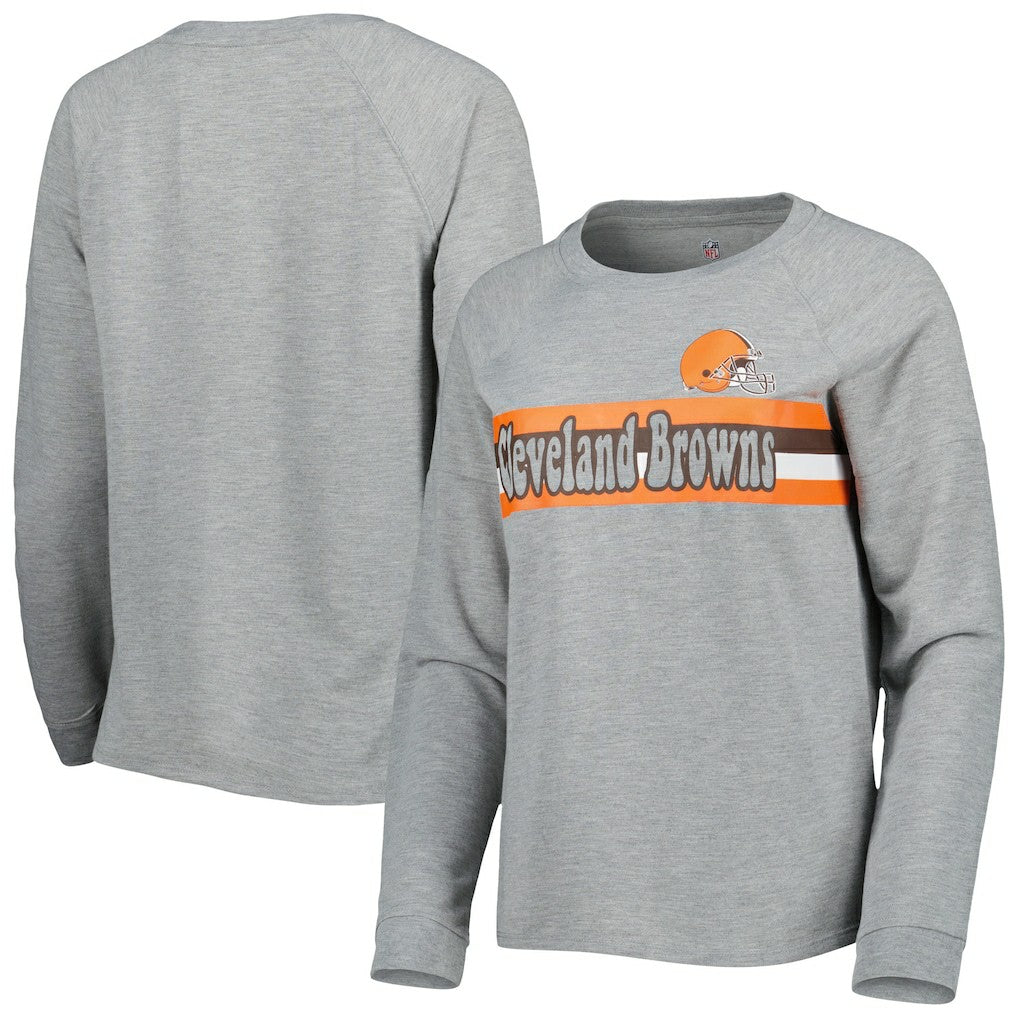 NFL Cleveland Browns Juniors All Striped Up Raglan Long Sleeve T-Shirt
