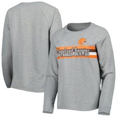 NFL Cleveland Browns Juniors All Striped Up Raglan Long Sleeve T-Shirt