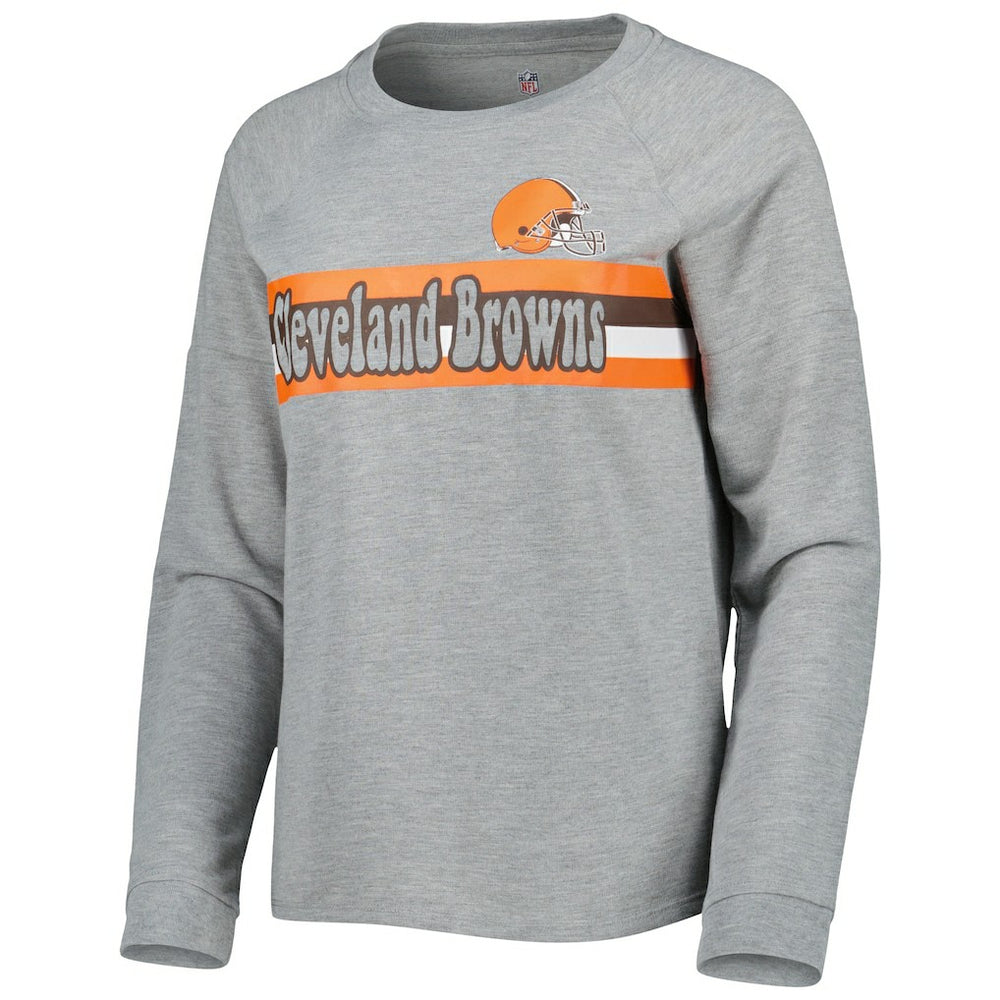 NFL Cleveland Browns Juniors All Striped Up Raglan Long Sleeve T-Shirt