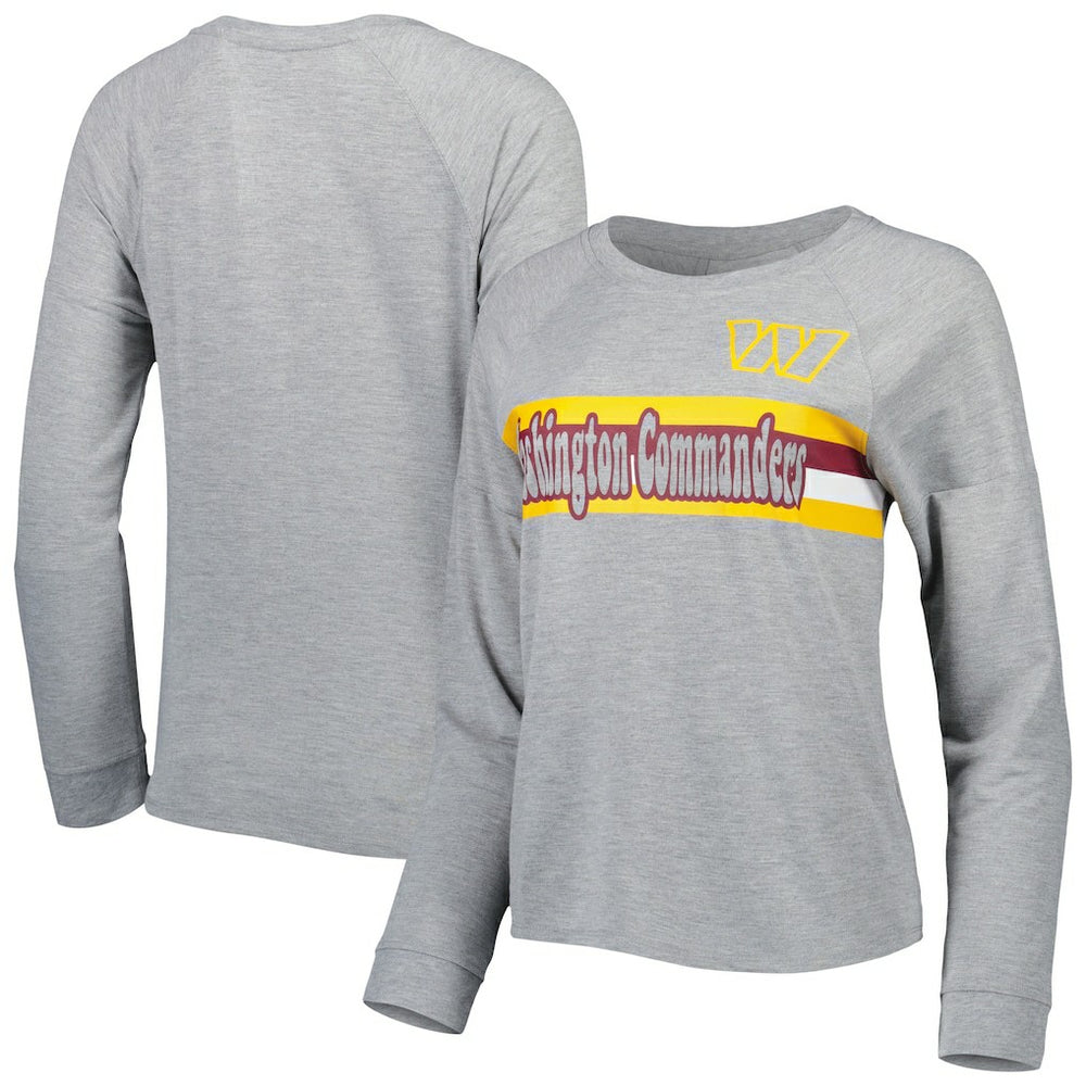 NFL Washington Commanders Juniors All Striped Up Raglan Long Sleeve T-Shirt