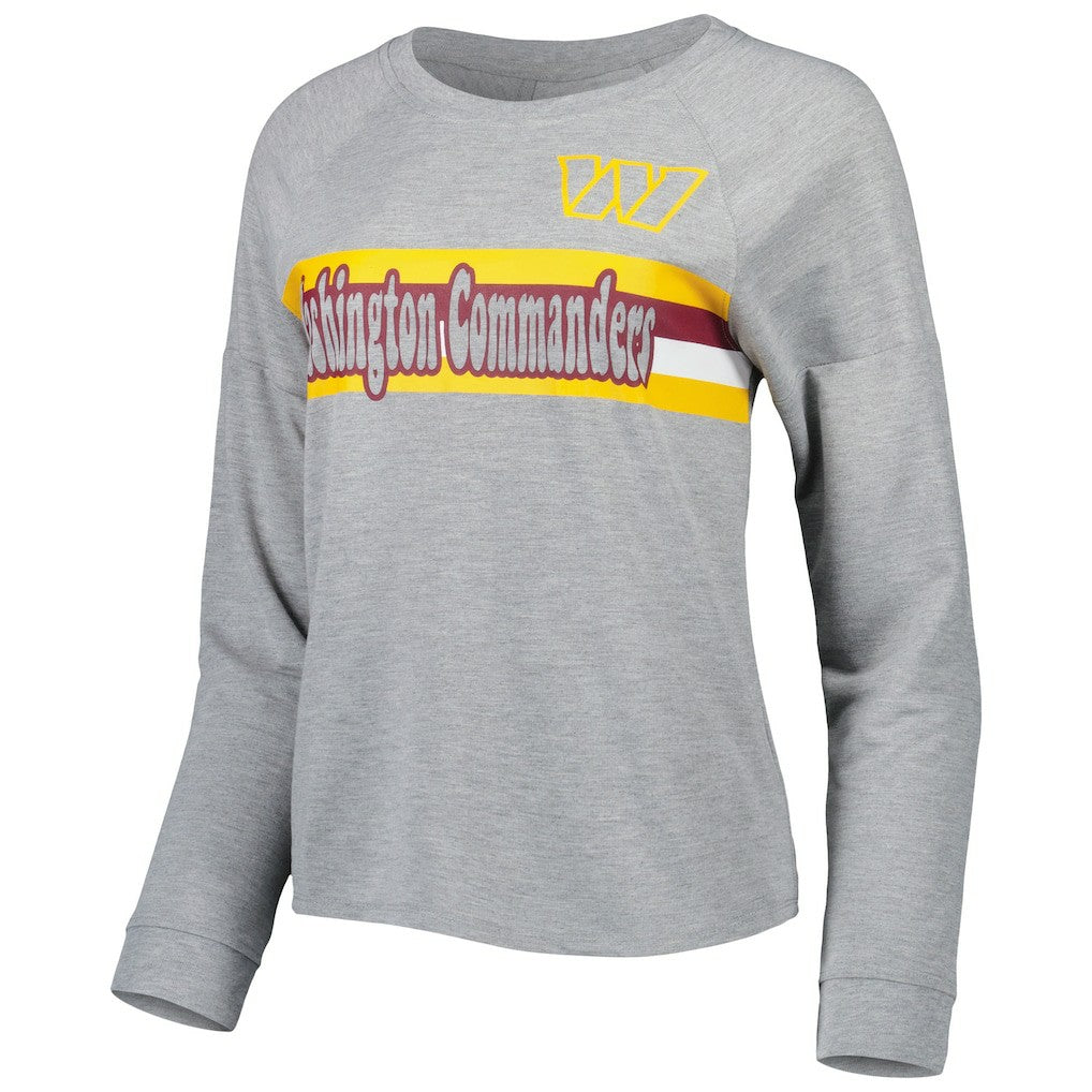 NFL Washington Commanders Juniors All Striped Up Raglan Long Sleeve T-Shirt