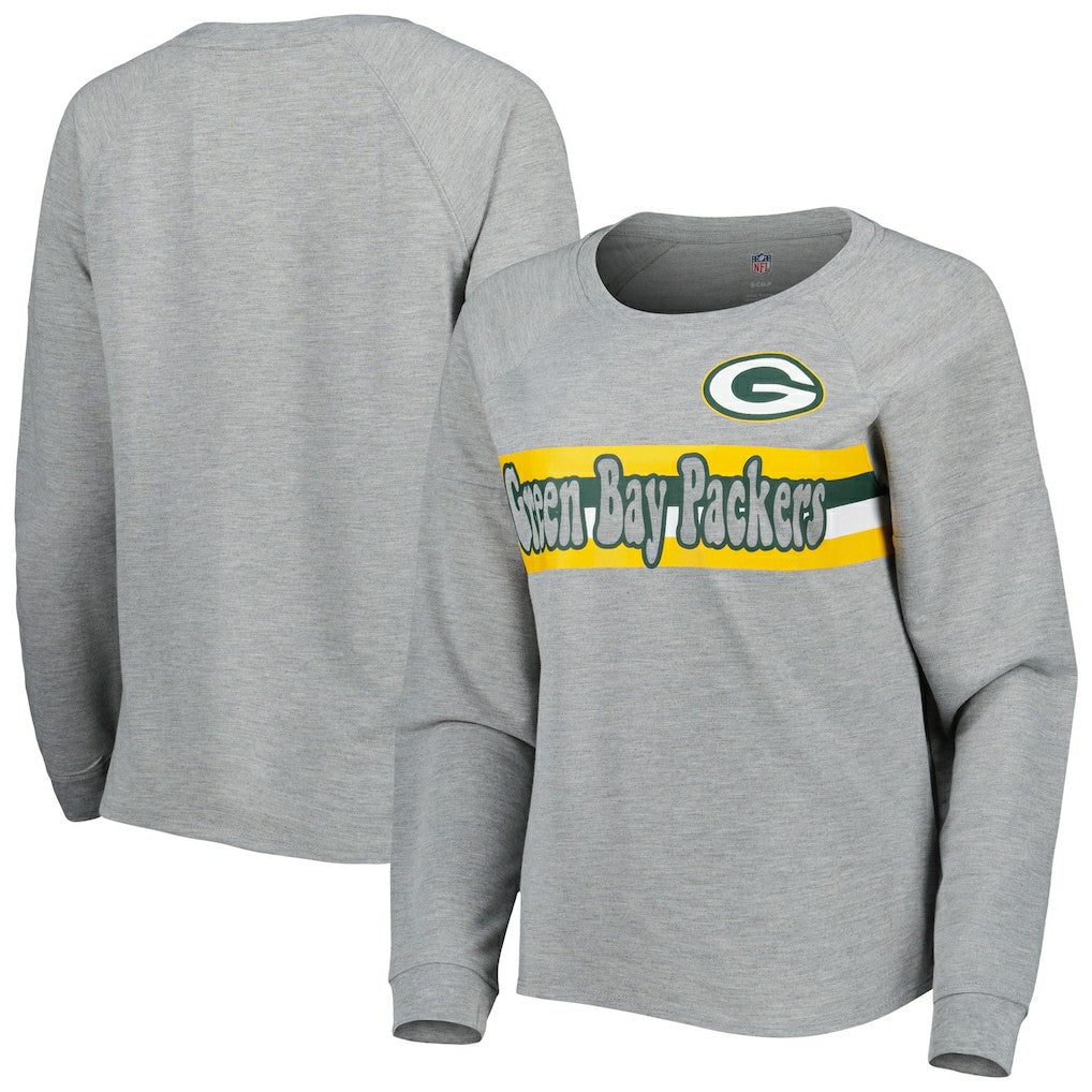 NFL Green Bay Packers Juniors All Striped Up Raglan Long Sleeve T-Shirt