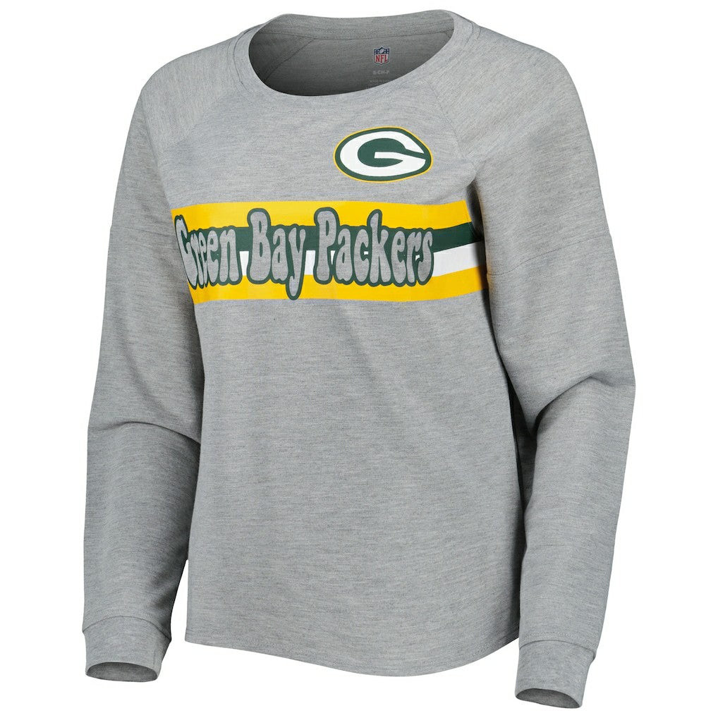 NFL Green Bay Packers Juniors All Striped Up Raglan Long Sleeve T-Shirt