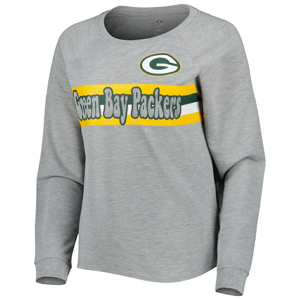 NFL Green Bay Packers Juniors All Striped Up Raglan Long Sleeve T-Shirt