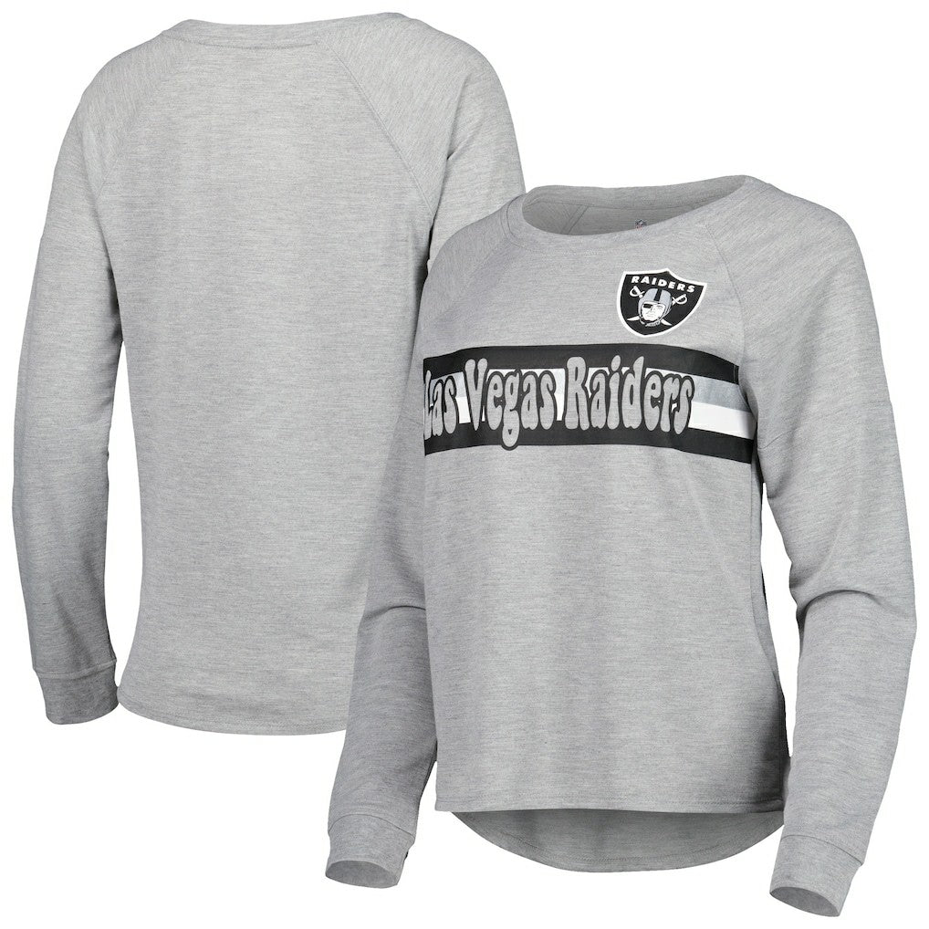 NFL Las Vegas Raiders Juniors All Striped Up Raglan Long Sleeve T-Shirt