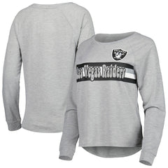 NFL Las Vegas Raiders Juniors All Striped Up Raglan Long Sleeve T-Shirt