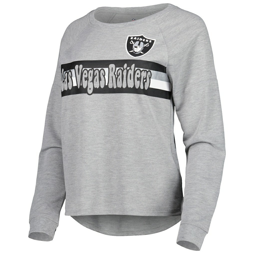 NFL Las Vegas Raiders Juniors All Striped Up Raglan Long Sleeve T-Shirt