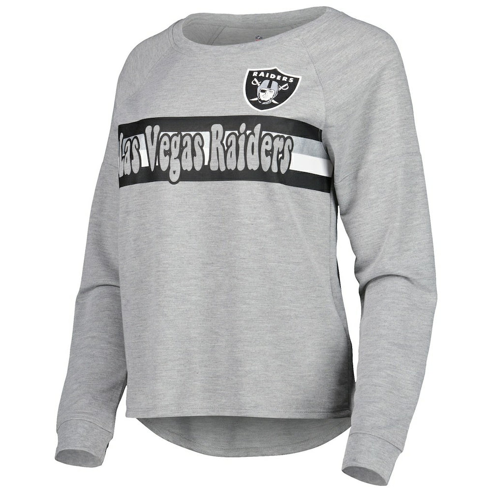 NFL Las Vegas Raiders Juniors All Striped Up Raglan Long Sleeve T-Shirt