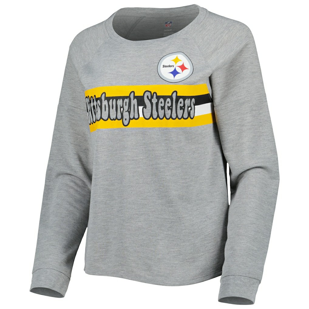 NFL Pittsburgh Steelers Juniors All Striped Up Raglan Long Sleeve T-Shirt