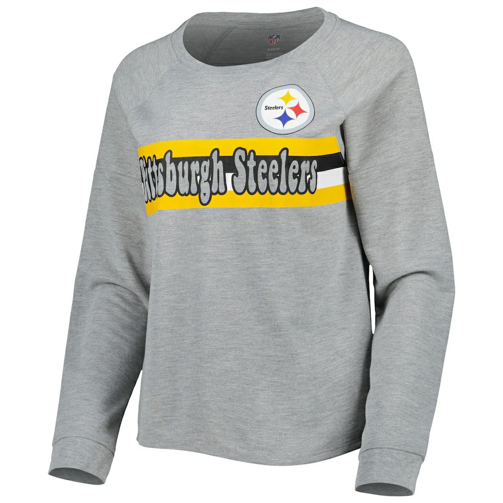 NFL Pittsburgh Steelers Juniors All Striped Up Raglan Long Sleeve T-Shirt