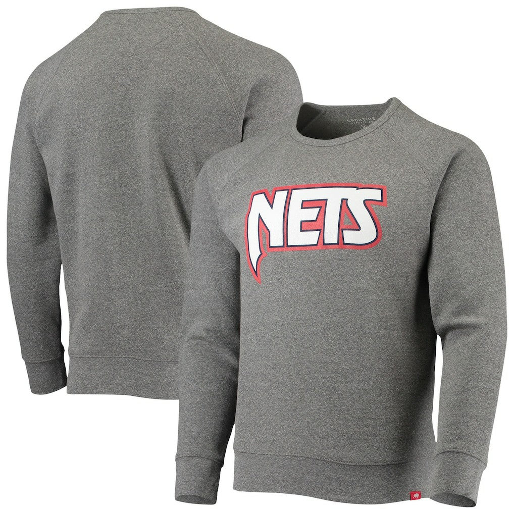 Brooklyn Nets Sportiqe Moments Mixtape Harmon Raglan Pullover Sweatshirt - Heathered Gray for sale