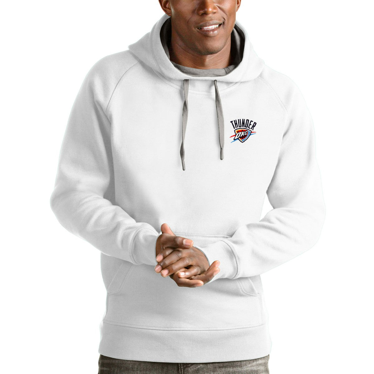 Oklahoma City Thunder Antigua Victory Pullover Hoodie - White for sale
