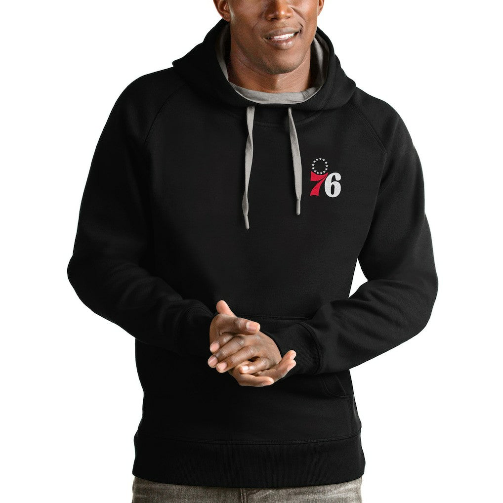 Philadelphia 76ers Antigua Victory Pullover Hoodie - Black on sale