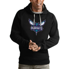 Charlotte Hornets Antigua Logo Victory Pullover Hoodie - Black outlet