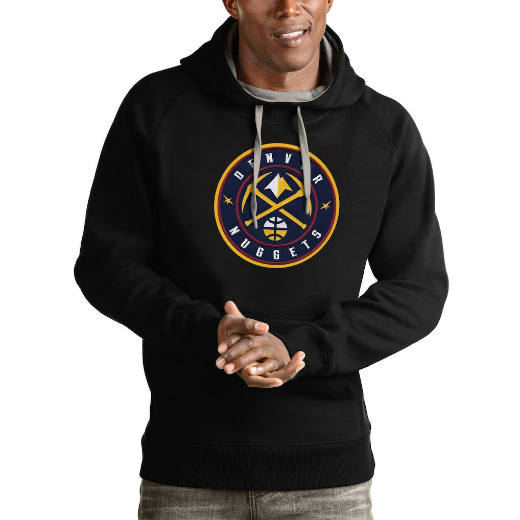 Denver Nuggets Antigua Logo Victory Pullover Hoodie sale - Black sale
