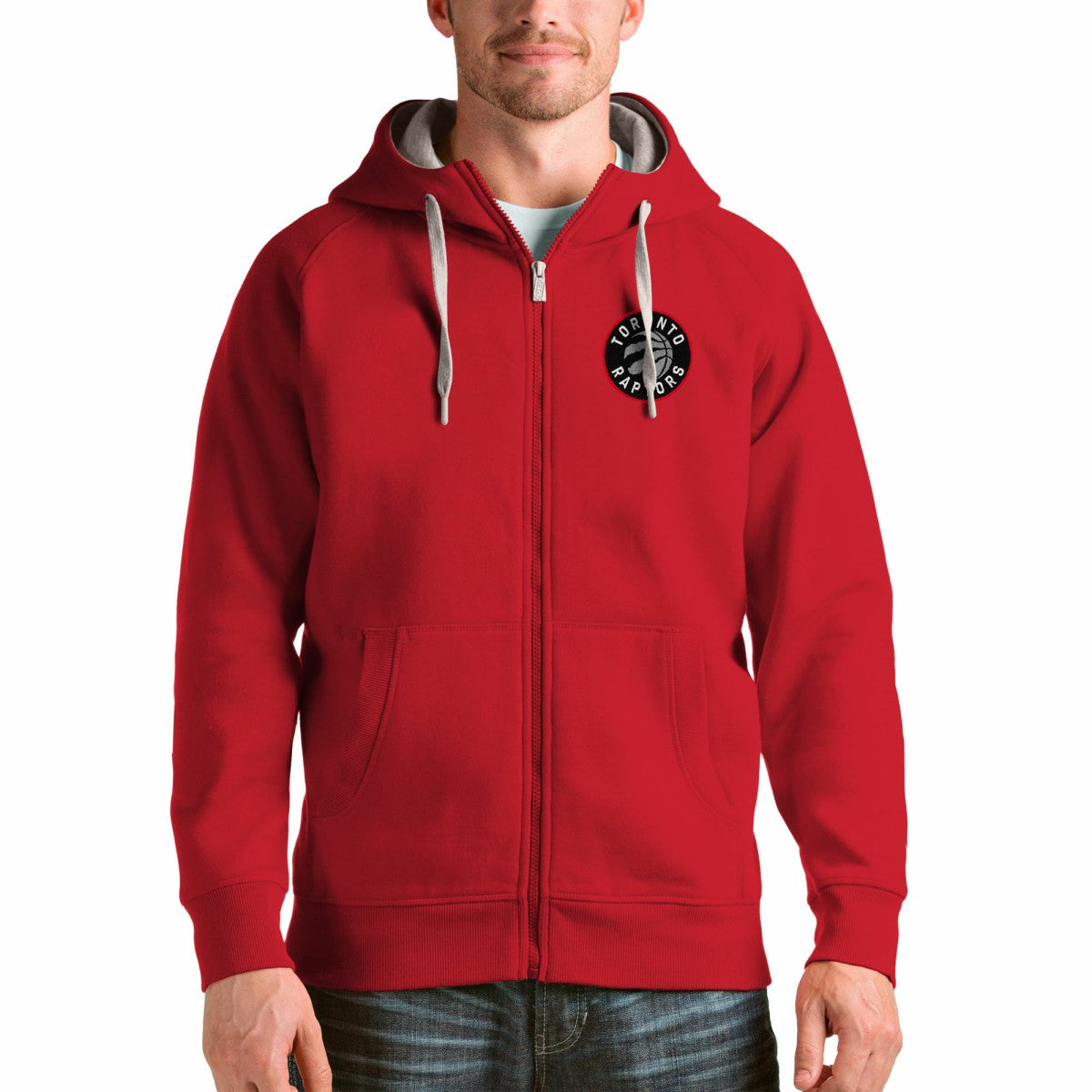 Toronto Raptors Antigua Logo Victory Full-Zip Hoodie - Red cheap