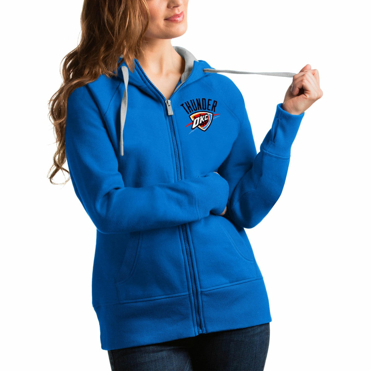 Oklahoma City Thunder Antigua Women's Victory Full-Zip Hoodie - Blue cheap