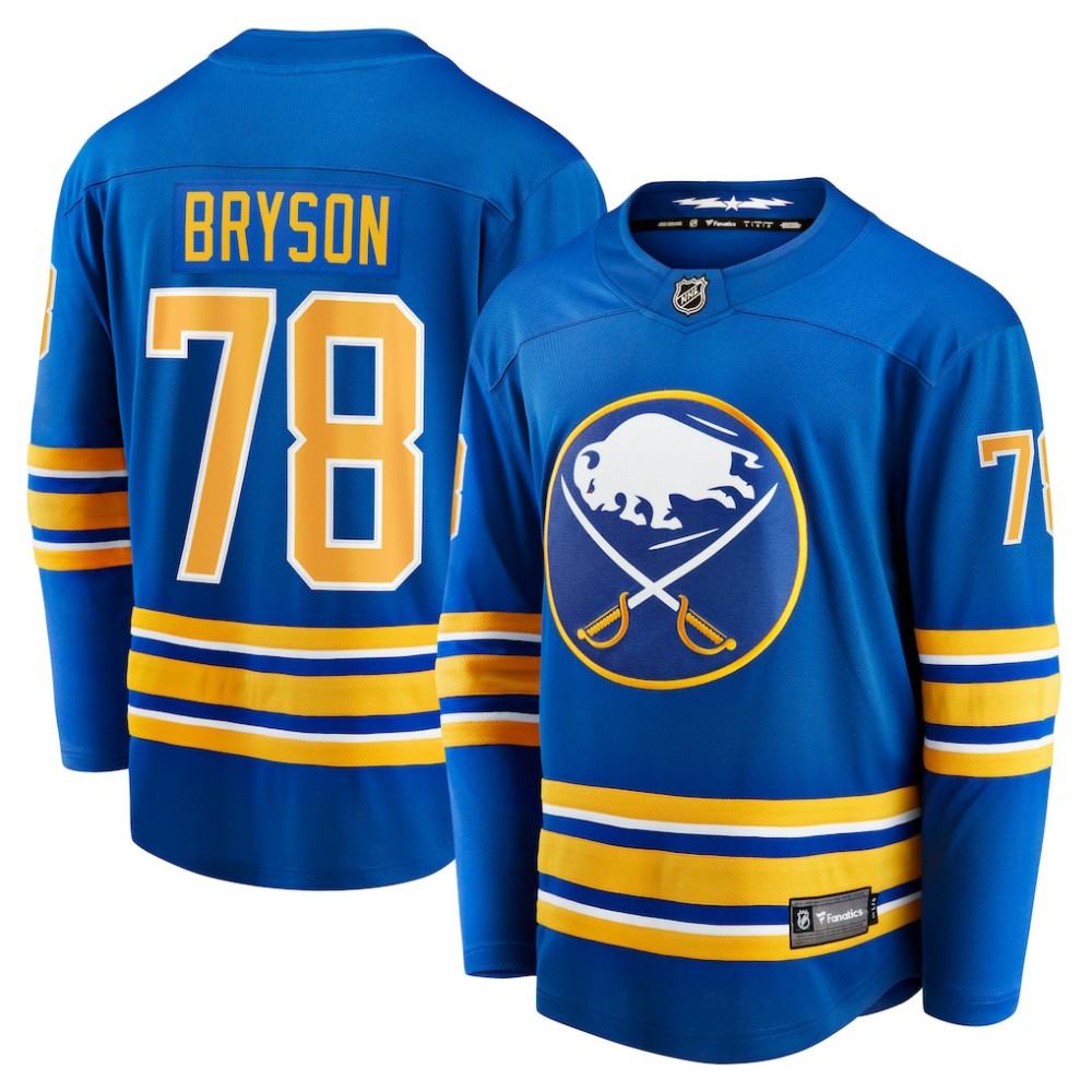 Jacob Bryson Buffalo Sabres Fanatics Home Breakaway Player Jersey